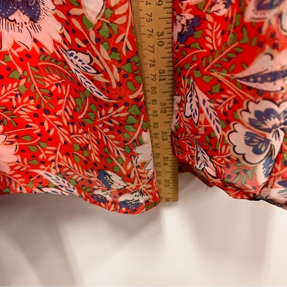 Sam Edelman tiered ruffle flutter sleeve red dress size 6 - Picture 12 of 13